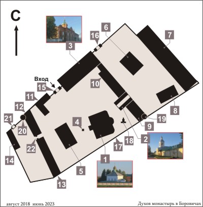 План Духова монастыря в Боровичах