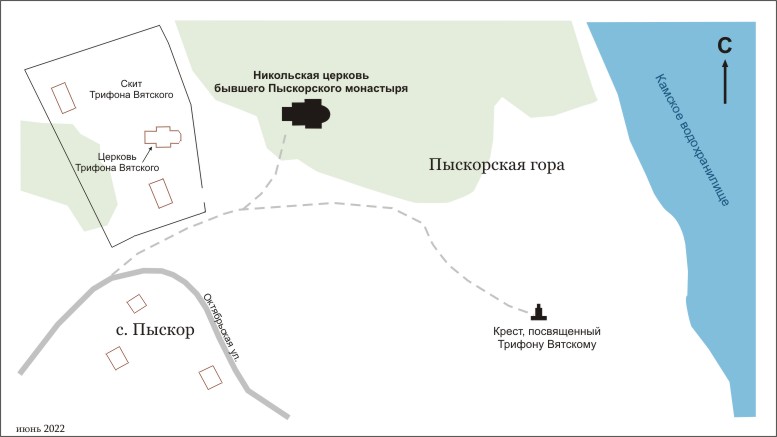 План Спасо-Преображенского монастыря в Пыскоре