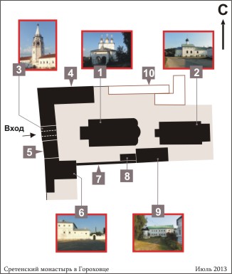 План Сретенского монастыря в Гороховце