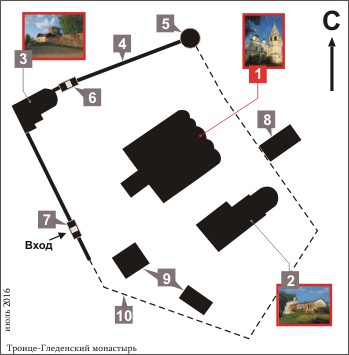 План Троице-Гледенского монастыря