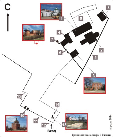 План Троицкого монастыря в Рязани