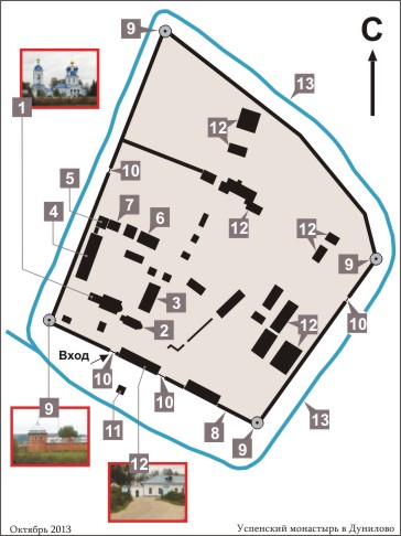 План Успенского монастыря в Дунилово