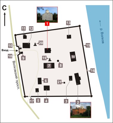 План Успенского монастыря в Старой Ладоге