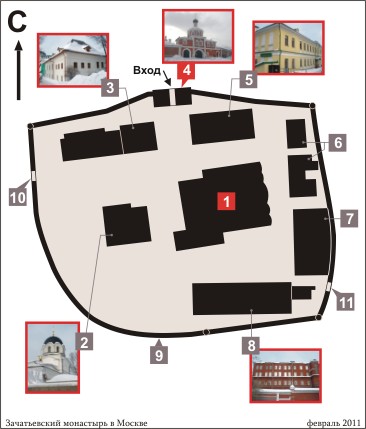 План Зачатьевского монастыря